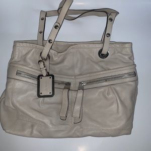 light tan B Makowskey purse